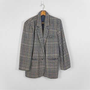 🖤 Vintage 80's Colorful Plaid Blazer